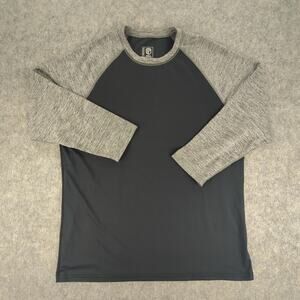 Born Primitive Shirt Mens Small Black Gray Raglan Long Sleeve Athletic Workout